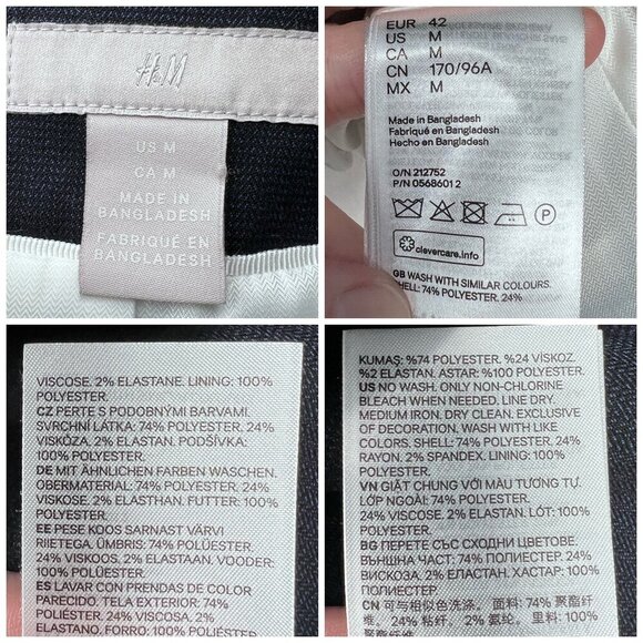 H&M Navy Single Button Blazer Medium - Picture 3 of 9